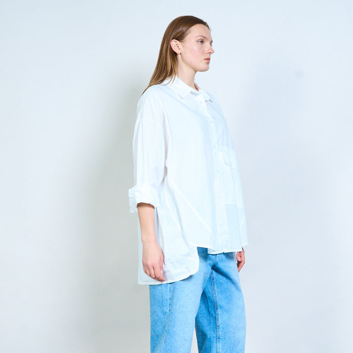 Soft button front relaxed shirt wholesale