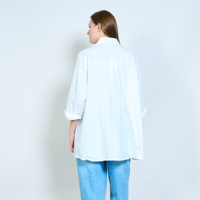 Soft button front relaxed shirt wholesale