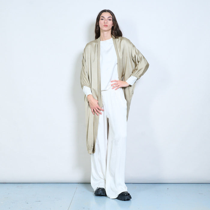 Soft drape minimalist open-front kimono cardigan wholesale