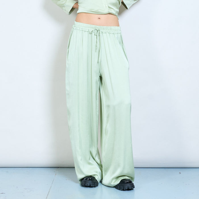 Soft drape minimalist relaxed drawstring trouser wholesale