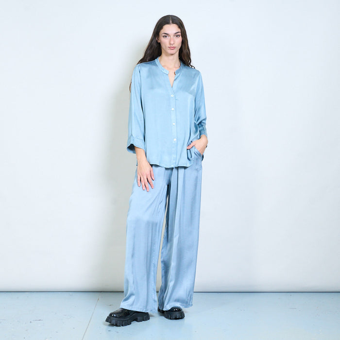Soft drape minimalist relaxed drawstring trouser wholesale