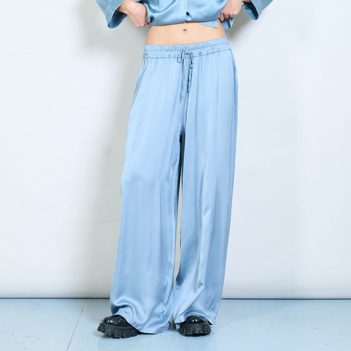 Soft drape minimalist relaxed drawstring trouser wholesale