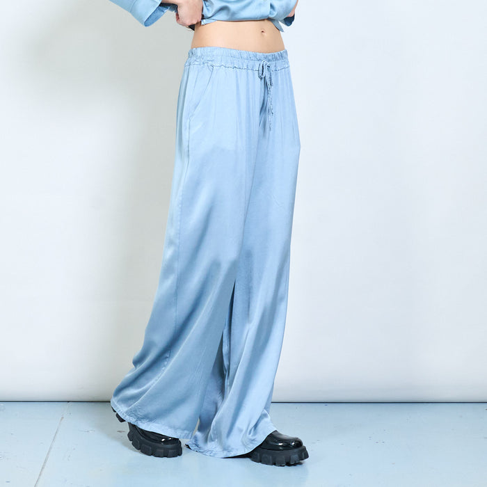 Soft drape minimalist relaxed drawstring trouser wholesale