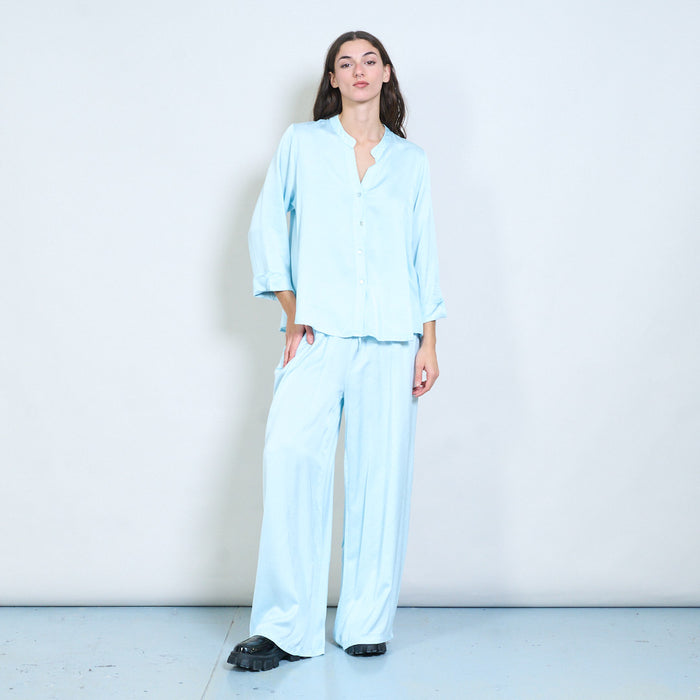 Soft drape minimalist relaxed drawstring trouser wholesale
