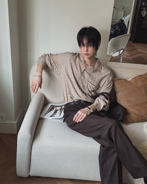 Soft Grid Linen Shirt
