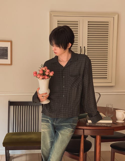 Soft Grid Linen Shirt
