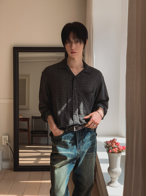Soft Grid Linen Shirt