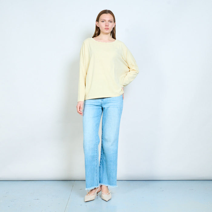 Soft jersey sweater with wide neckline and relaxed sleeves wholesale