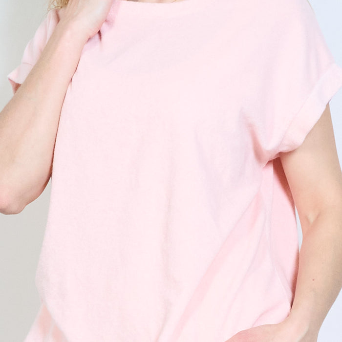 Soft touch round neck relaxed sleeve top wholesale