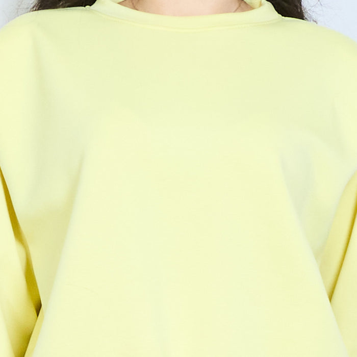 Solid long sleeve round neck elastic hem sweatshirt wholesale