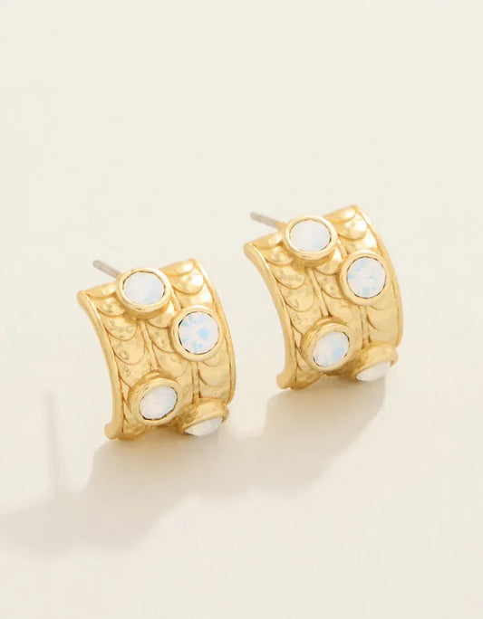 Spartina 449 Karissa Hoop Earrings White Opal