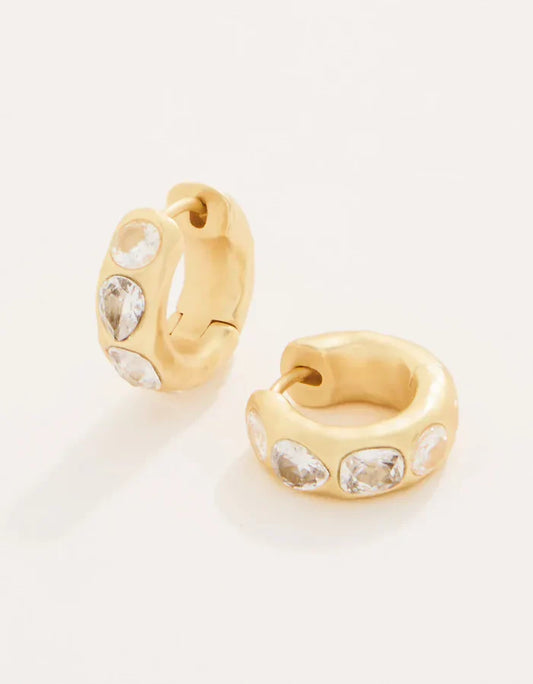 Spartina 449 Manor Gem Hoop Earrings Crystal