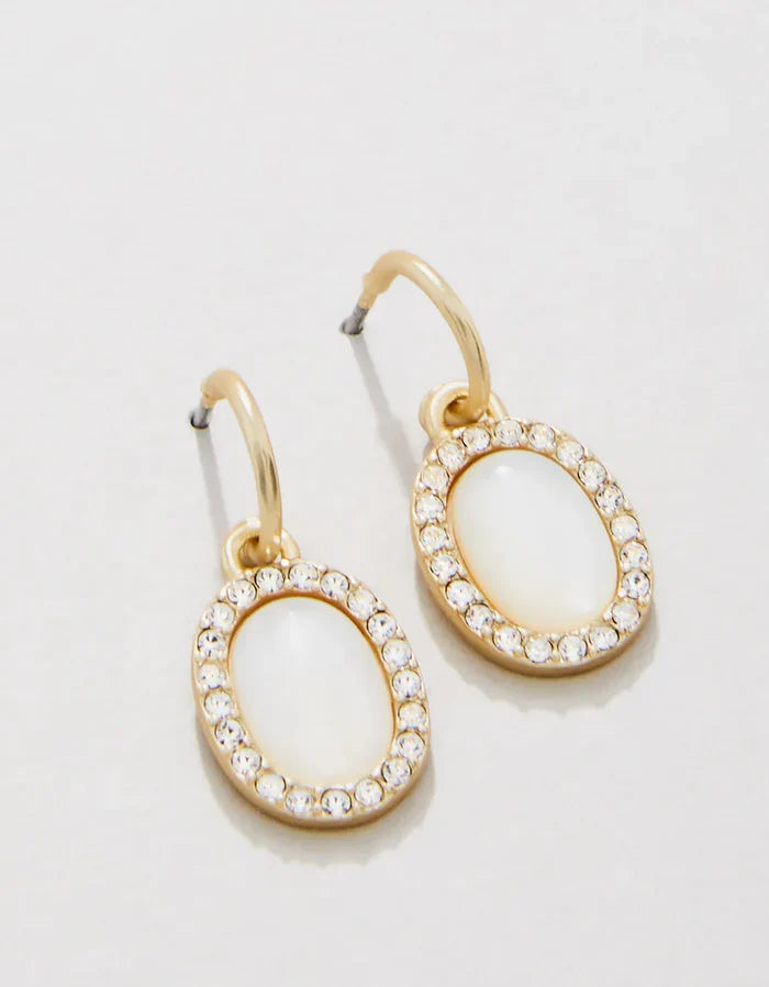 Spartina 449 Oval Halo Drop Hoop Earrings