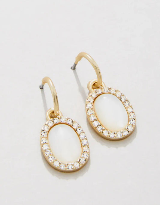 Spartina 449 Oval Halo Drop Hoop Earrings