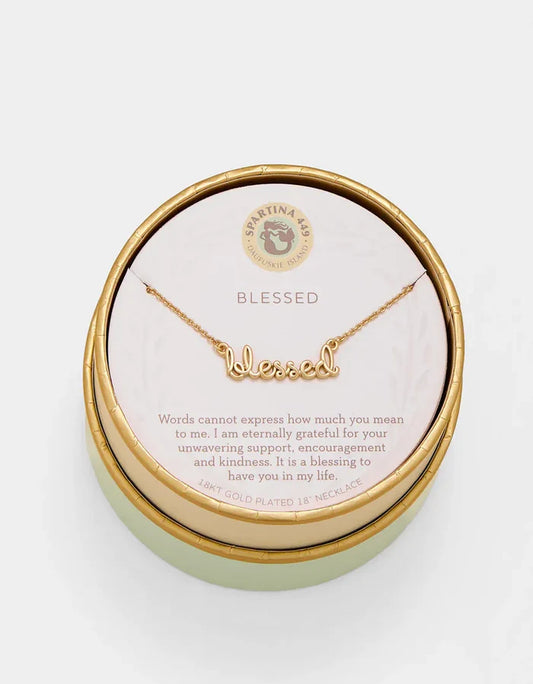 Spartina 449 Sea La Vie Blessed Script Necklace