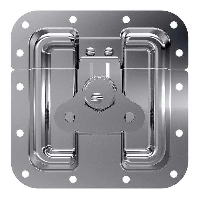 Stainless steel protected surface mount latch, front view