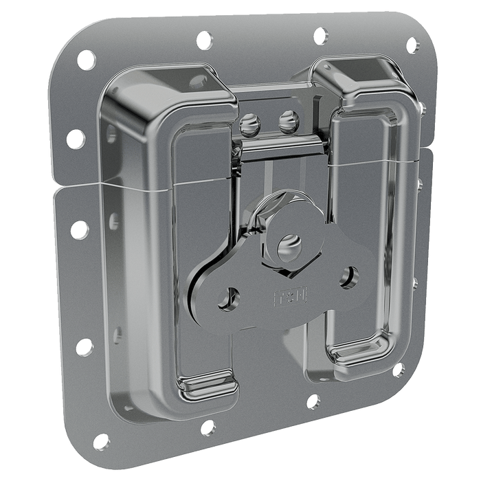 Stainless steel protected surface mount latch, perspective view