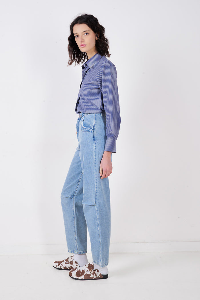 Straight leg panel detail denim jeans wholesale