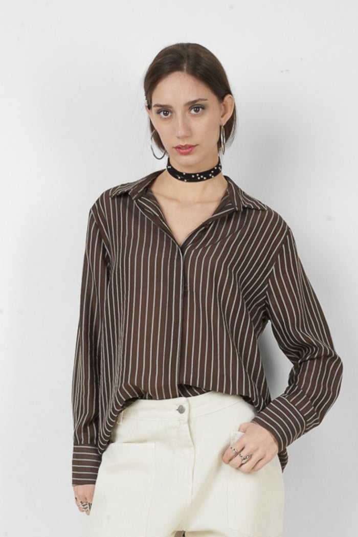 Striped button down shirt wholesale
