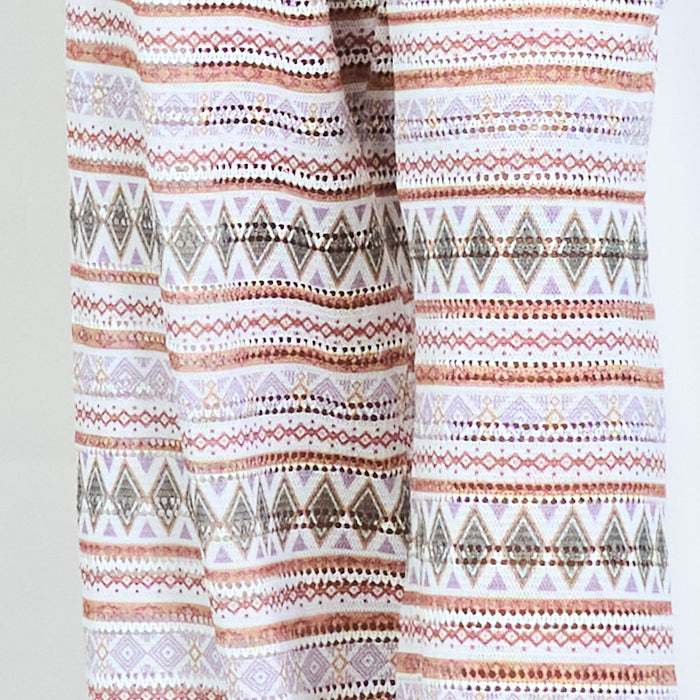 Striped geometric ethnic pattern wide leg trousers with elastic waistband wholesale
