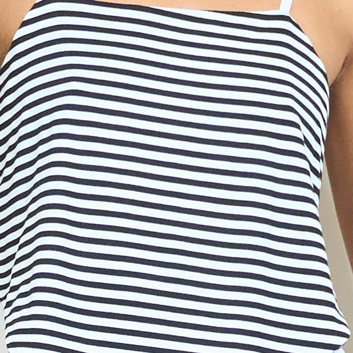 Striped sleeveless cami top and elastic waist shorts lounge set wholesale