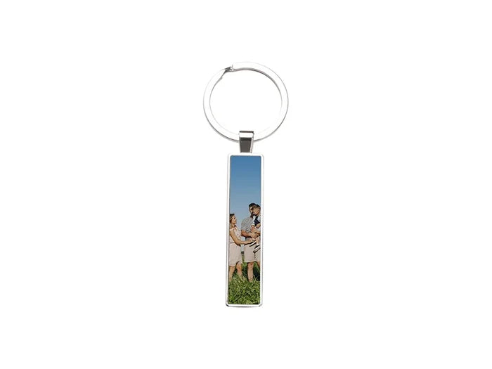 Sublimation Blanks Double Sided Aluminium insert Key Chain 1.3x6.3cm-Silver