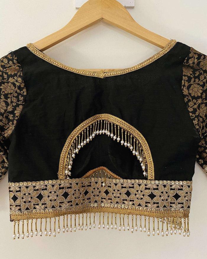 Black party wear blouse