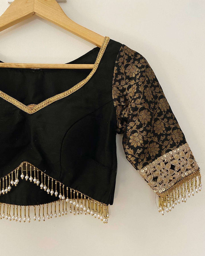 Black party wear blouse