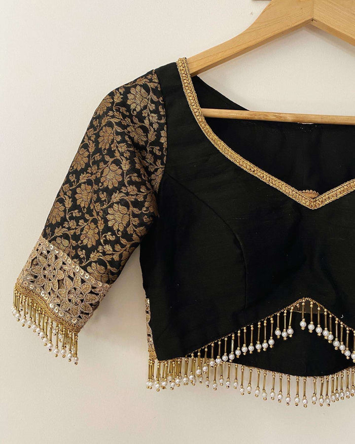 Black party wear blouse