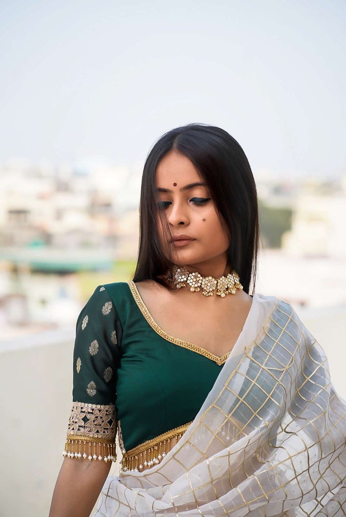 green bridal blouse