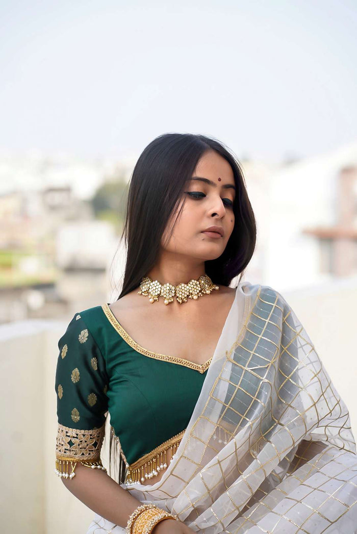 green bridal blouse
