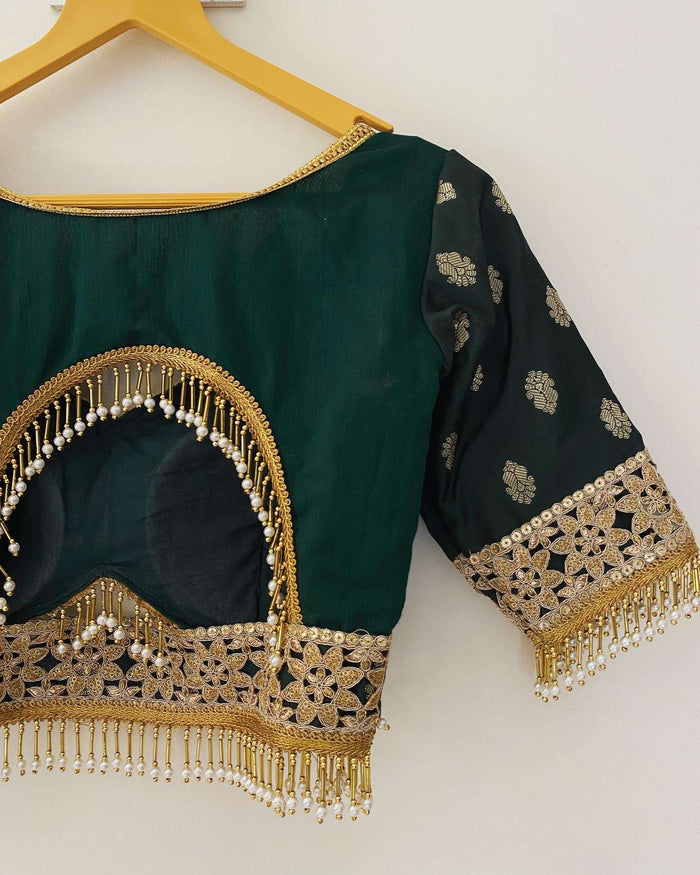 green bridal blouse