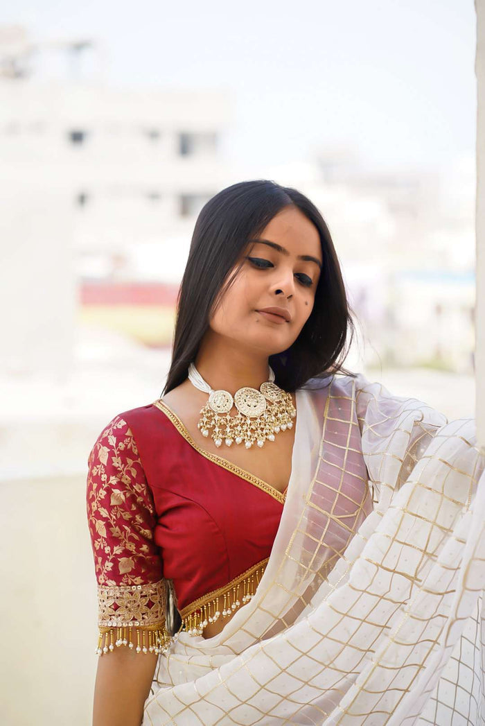 Maroon silk blouse