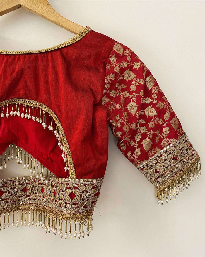 Maroon silk blouse