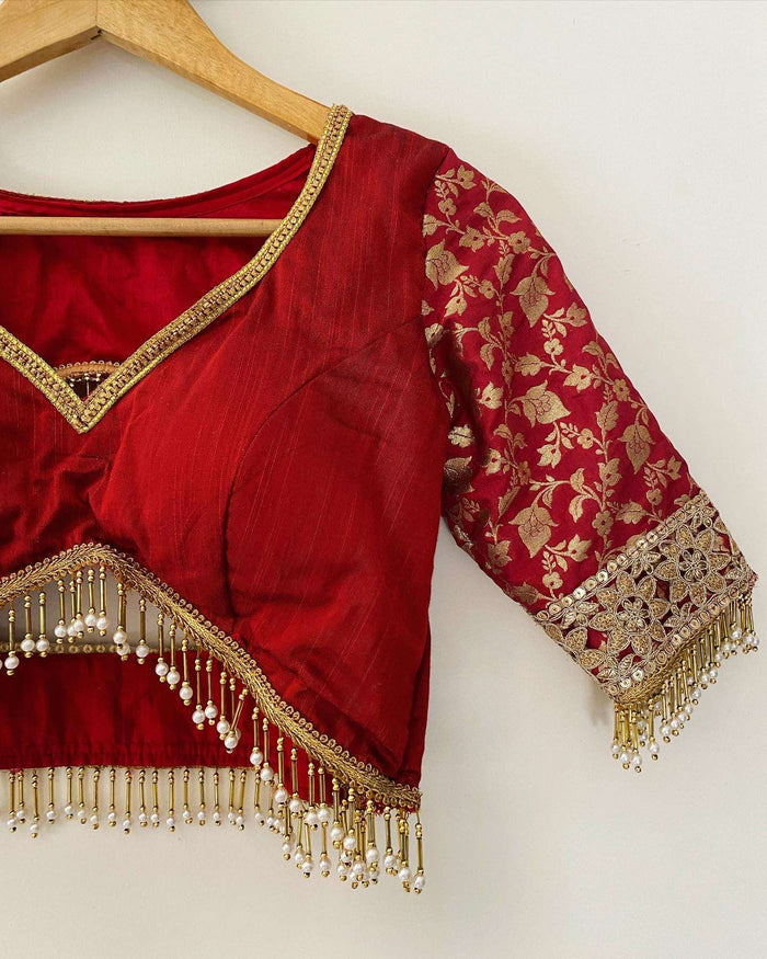 Maroon silk blouse
