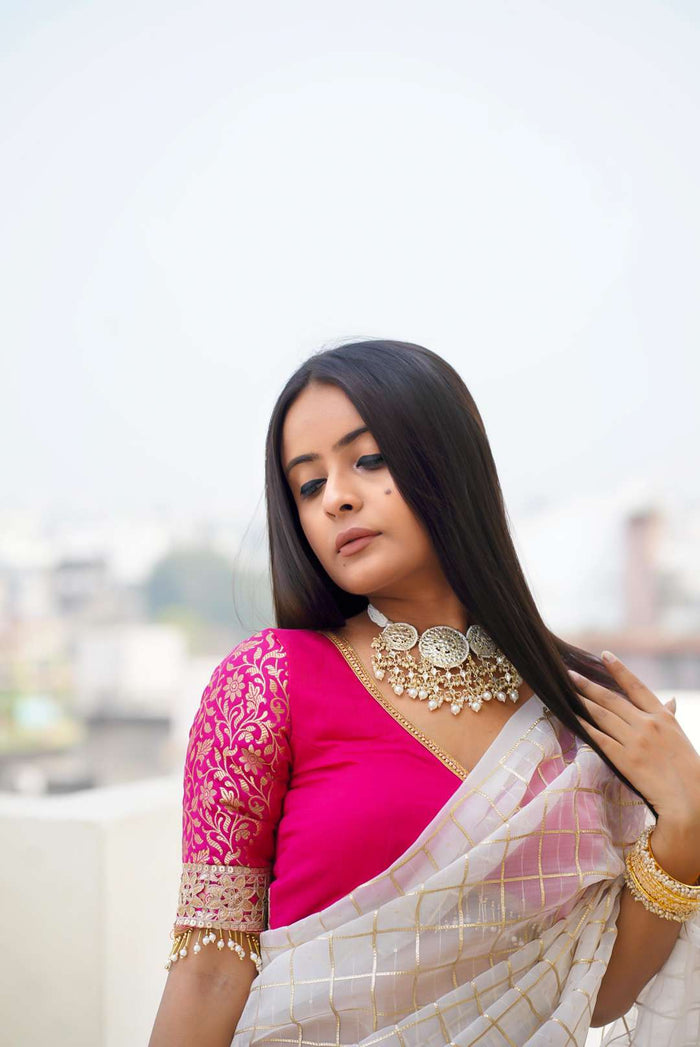 Pink wedding blouse