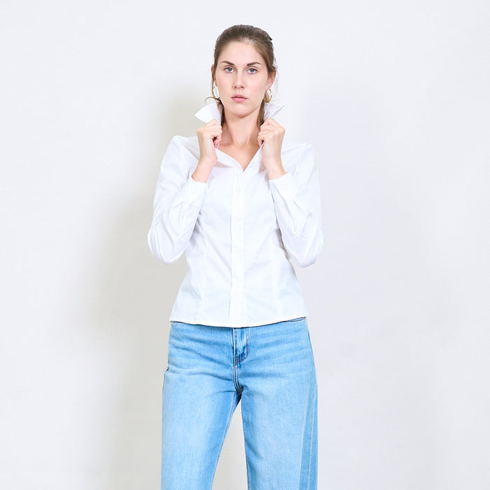 Tailored fitted poplin button-down shirt wholesale