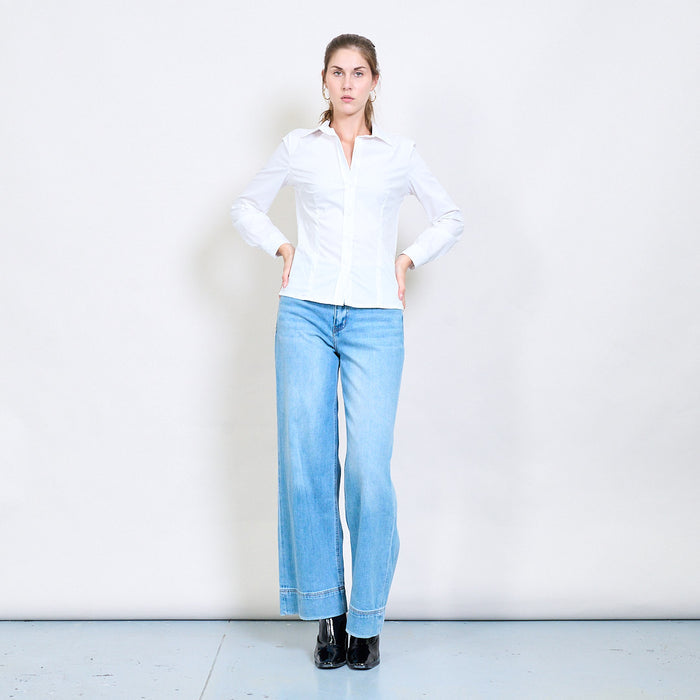 Tailored fitted poplin button-down shirt wholesale
