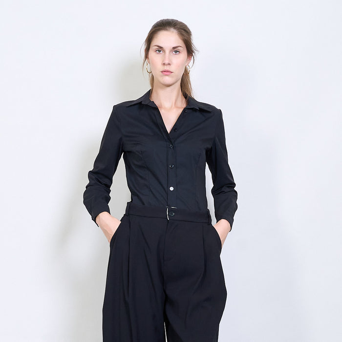 Tailored fitted poplin button-down shirt wholesale