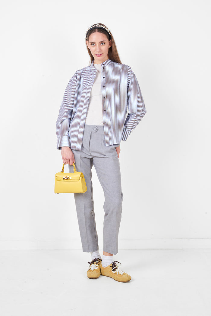 Tailored straight leg trousers with clean finish wholesale