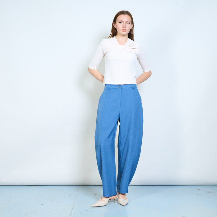 Tailored straight leg trousers with clean waistband wholesale