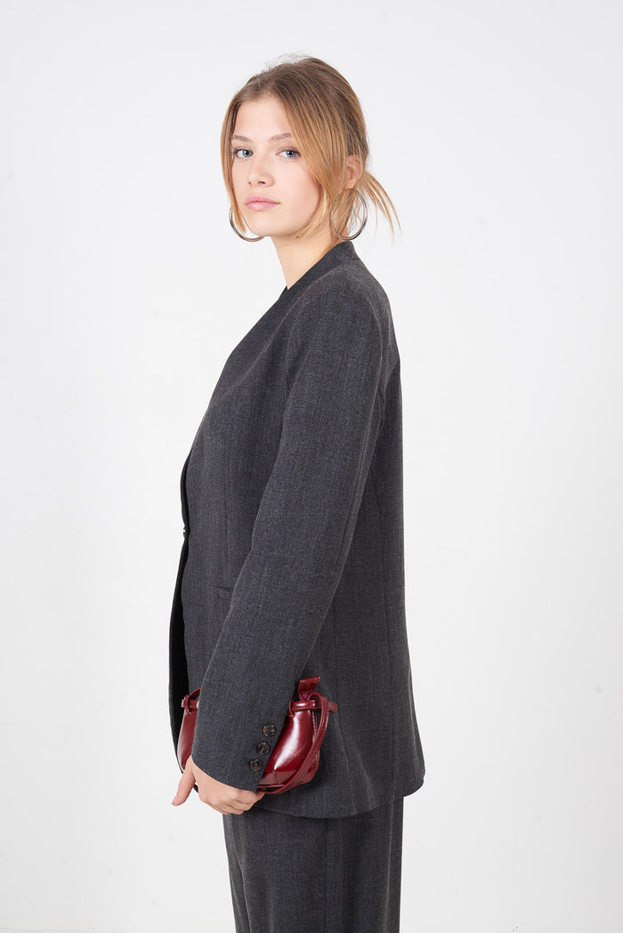 Tailored v neck button front blazer jacket wholesale