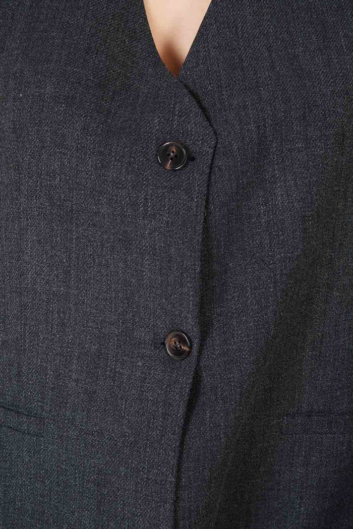 Tailored v neck button front blazer jacket wholesale