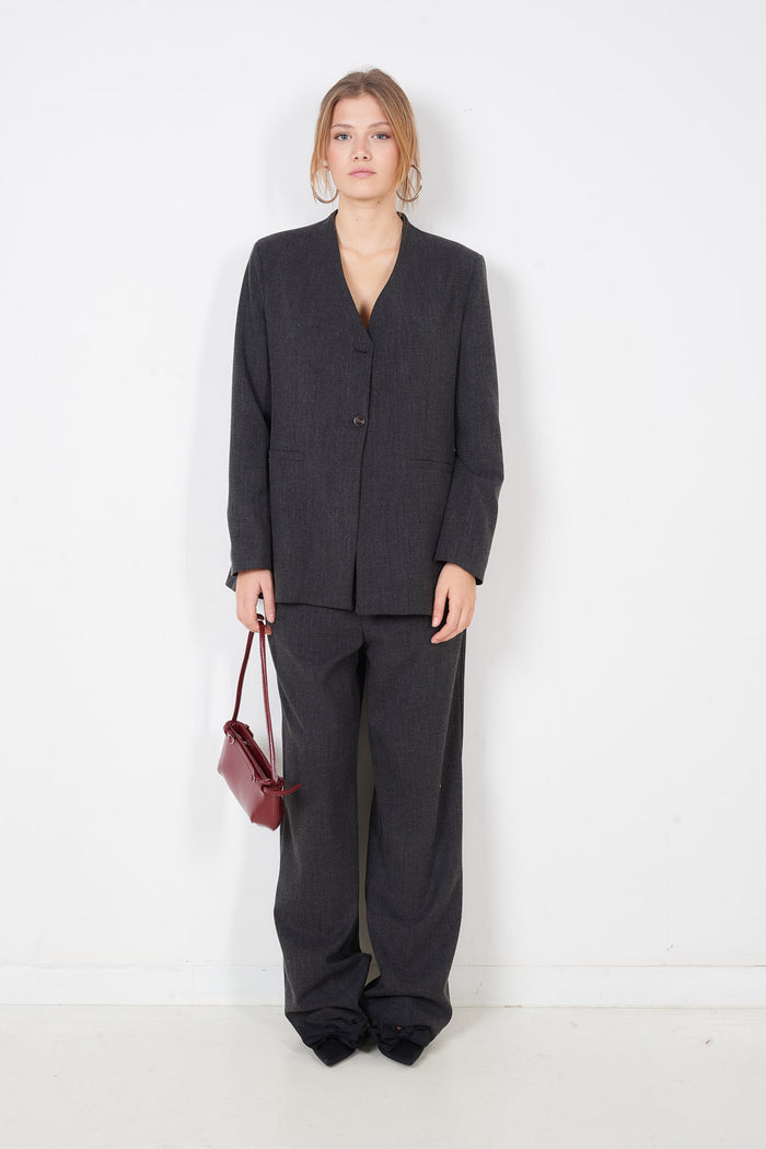 Tailored v neck button front blazer jacket wholesale