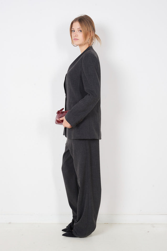 Tailored v neck button front blazer jacket wholesale