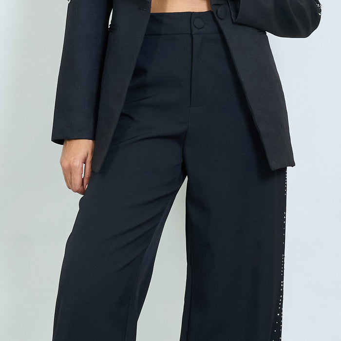 Tailored wide leg trousers with stud details wholesale