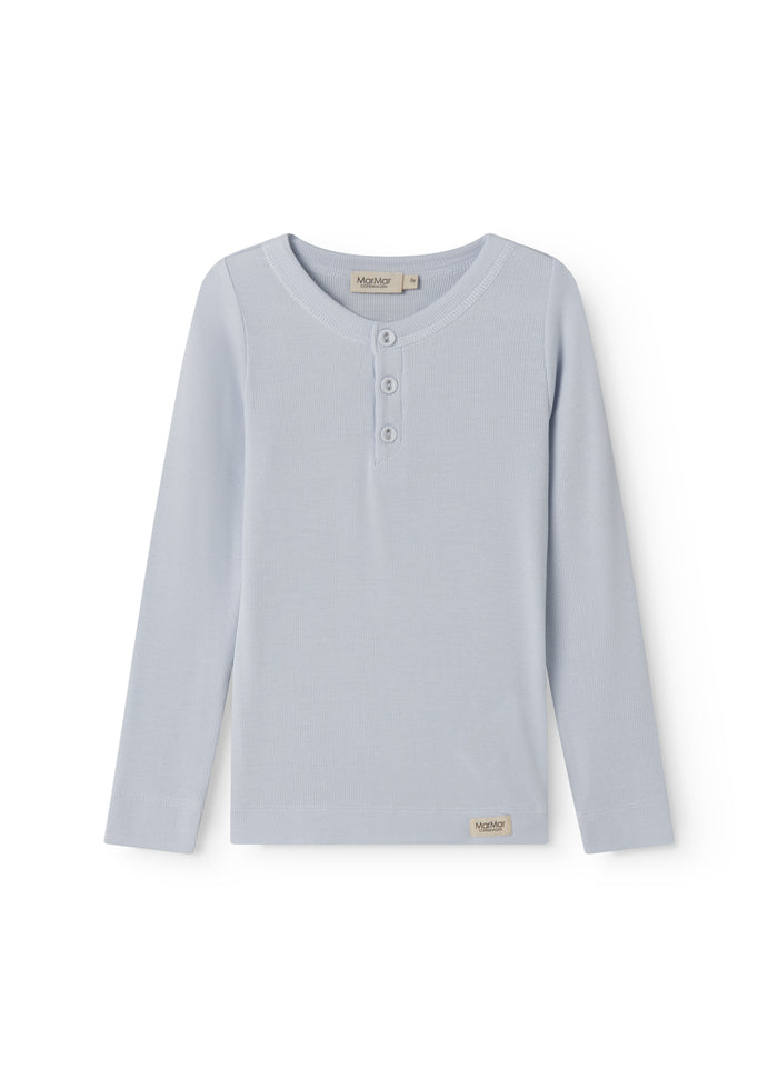 Light blue langarm t-shirt for children with button pl