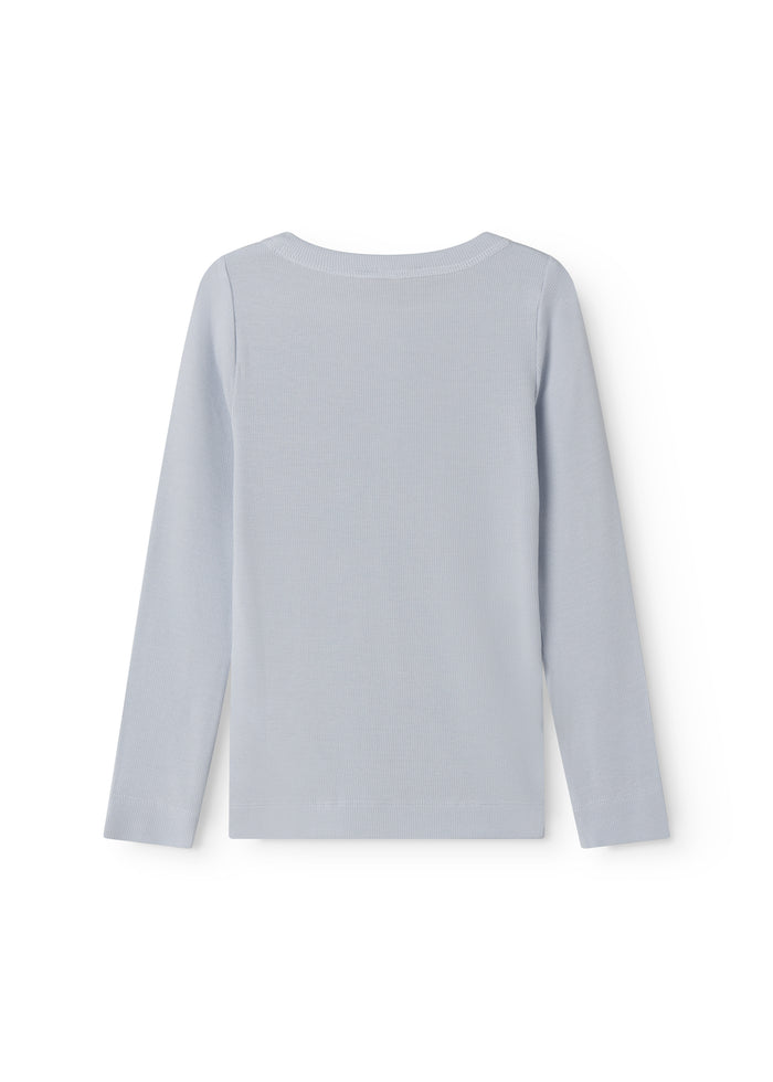 Light blue langarm t-shirt for children with button pl