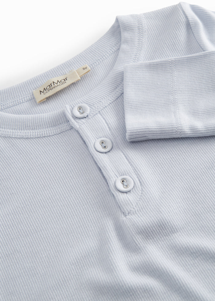 Light blue langarm t-shirt for children with button pl