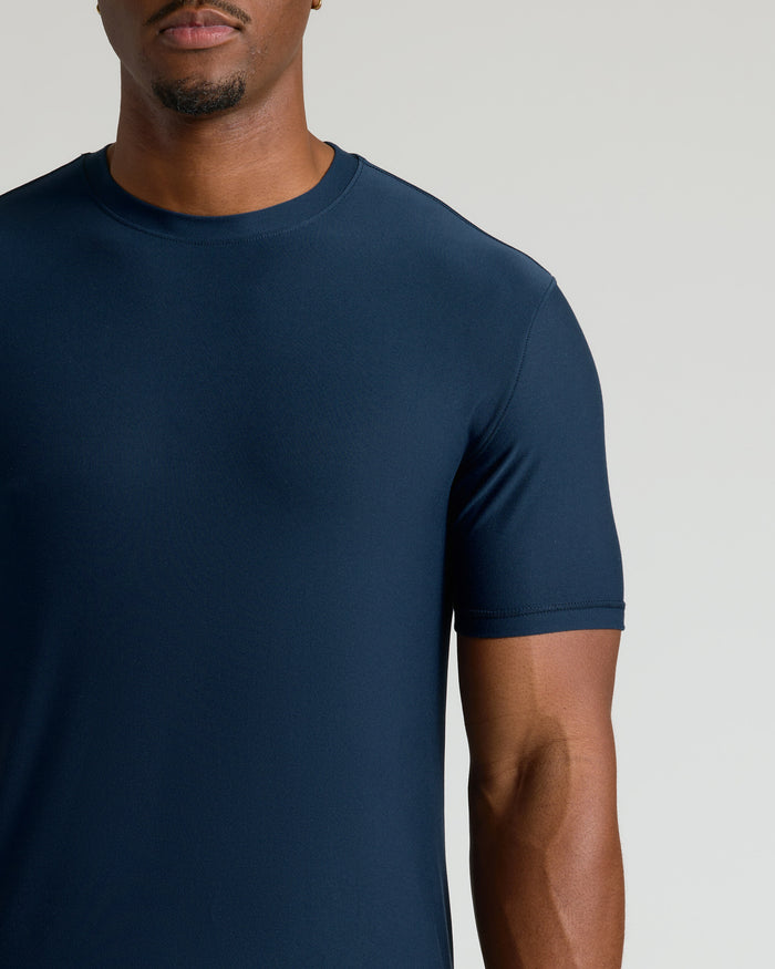 Tall Active Crew 3-Pack: Navy fitted short-sleeve crew-neck T-shirt.
